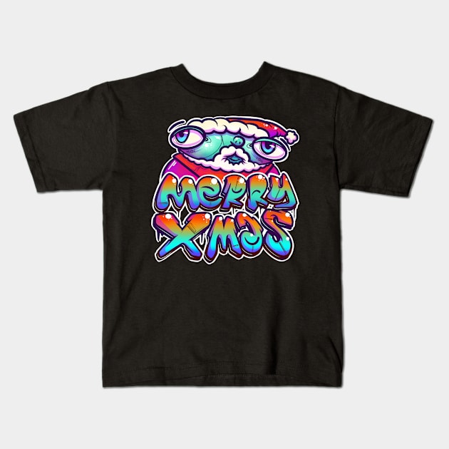 Merry Xmas Graffiti Kids T-Shirt by Graffitidesigner